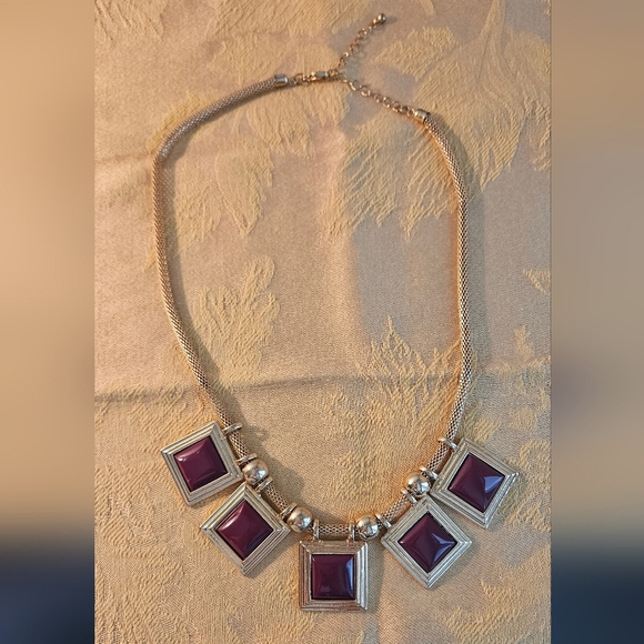 Vintage Topaz Geometric Pendant Necklace - Picture 4 of 8